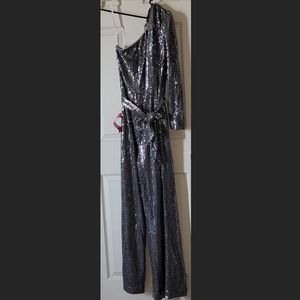 Formal/Evening Jumpsuit in Metallic silver Women's Size 8